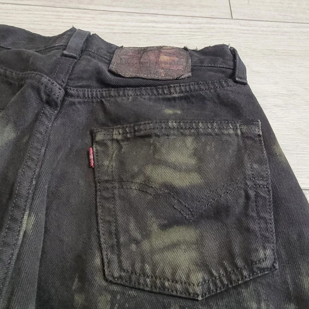 🖤Vintage Levi's XX Black Tie-Dye Jeans Men 27x30 Grunge Punk Camo Made USA 1996
